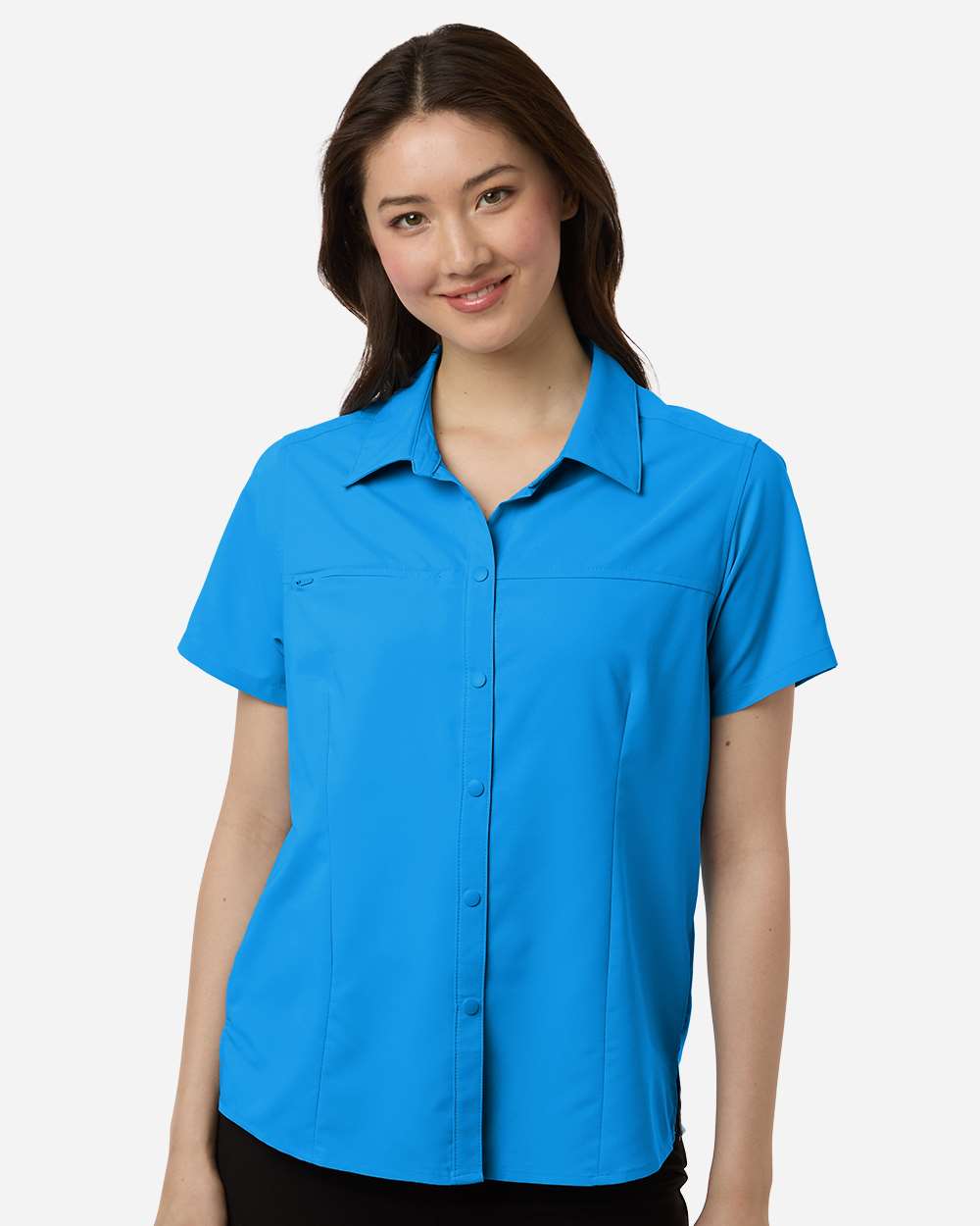 Core365 Ce520w Women’s Ultrauvp Shoreline Short Sleeve Staff Shirt - Electric Blue