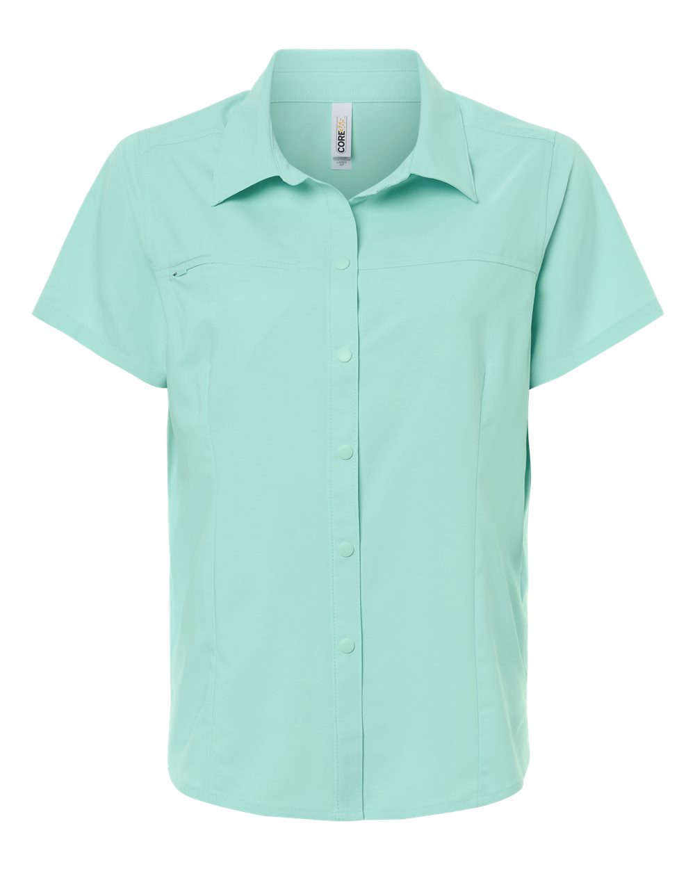 Core365 Ce520w Women’s Ultrauvp Shoreline Short Sleeve Staff Shirt - Sea Glass