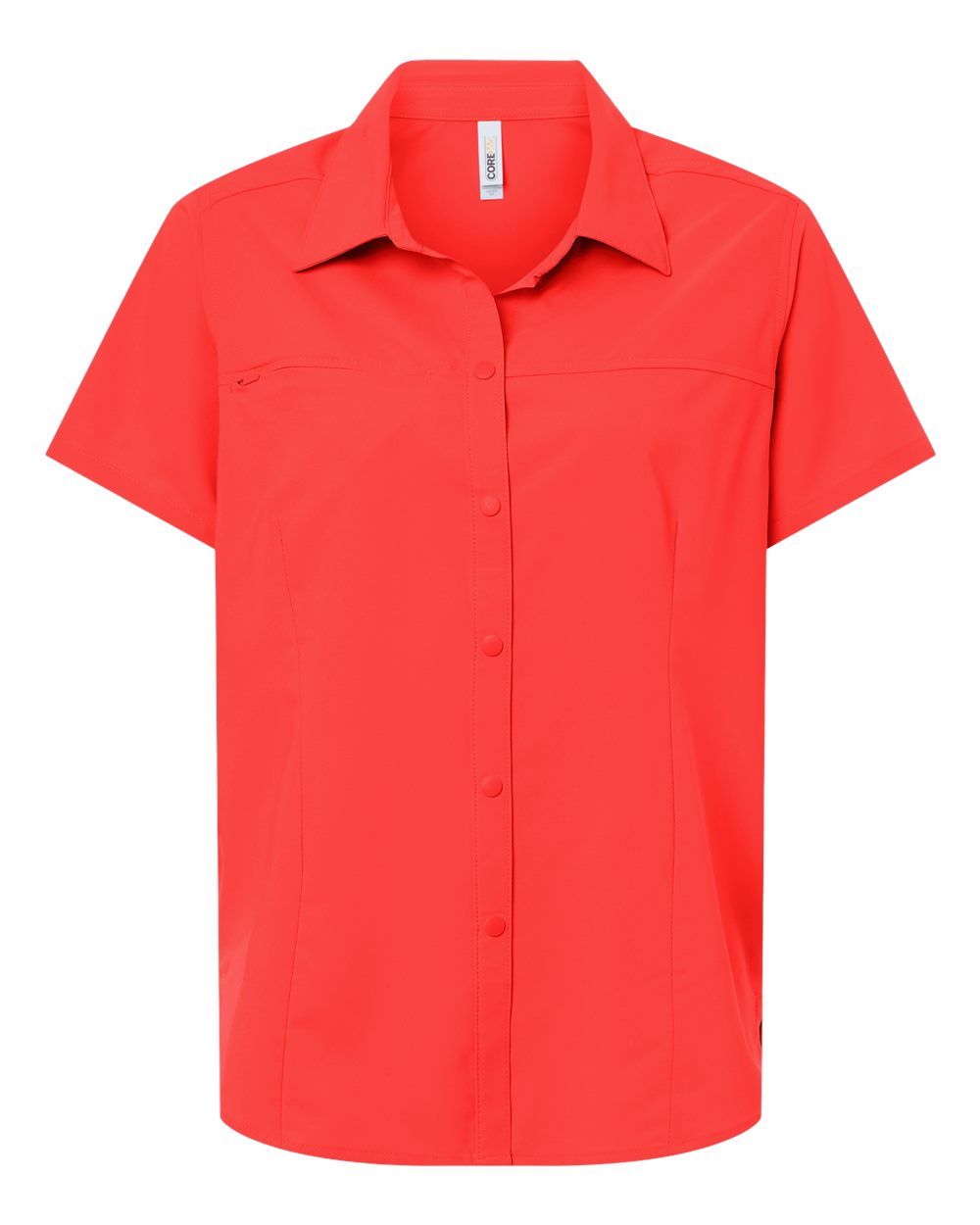 Core365 Ce520w Women’s Ultrauvp Shoreline Short Sleeve Staff Shirt - Marina Red