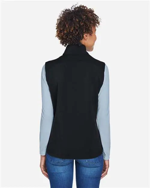 Core365 Ce701w Women’s Cruise Two-layer Fleece Bonded Soft Shell Vest - Black