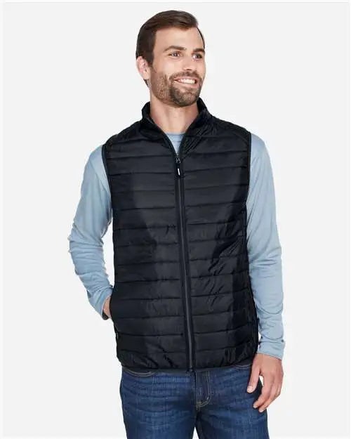 Core365 Ce702 Men’s Prevail Packable Puffer Vest - Black