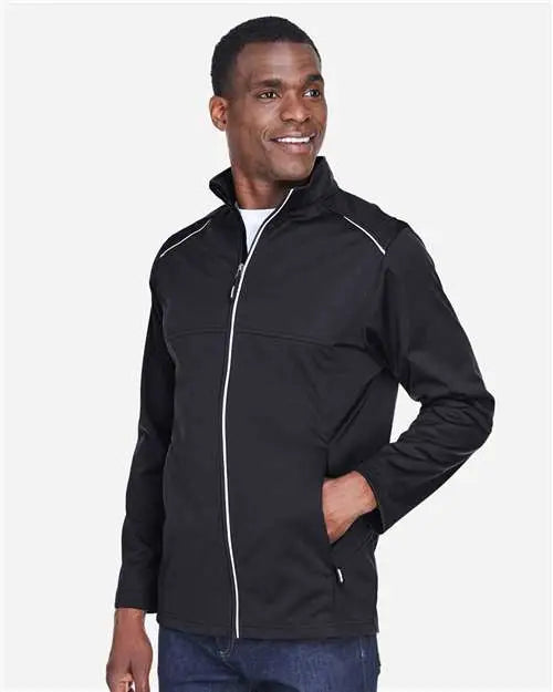 Core365 Ce708 Men’s Techno Lite Three-layer Knit Tech-shell Jacket - Black