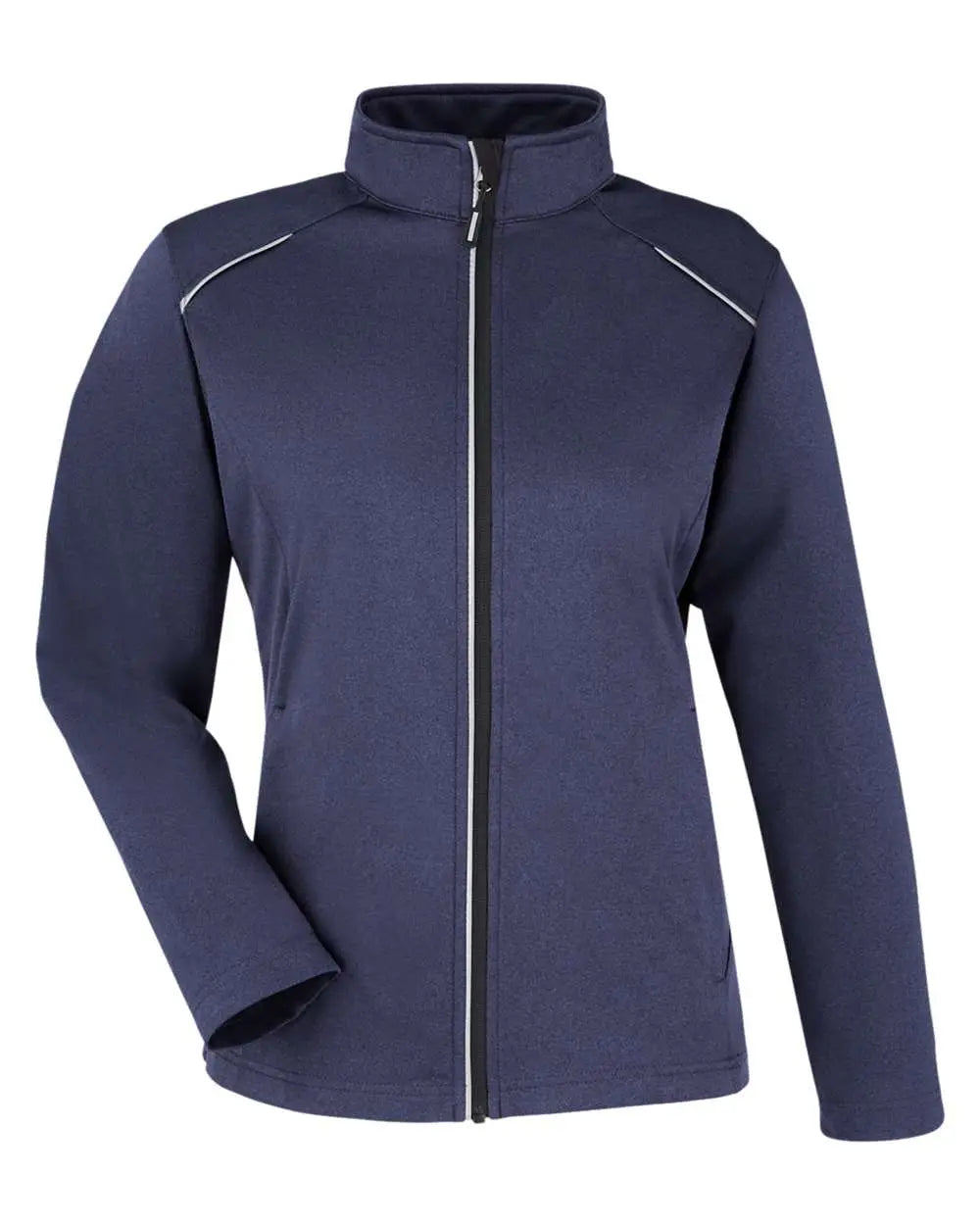 Core365 Ce708w Women’s Techno Lite Three-layer Knit Tech-shell - Classic Navy Heather - Ladies Xs