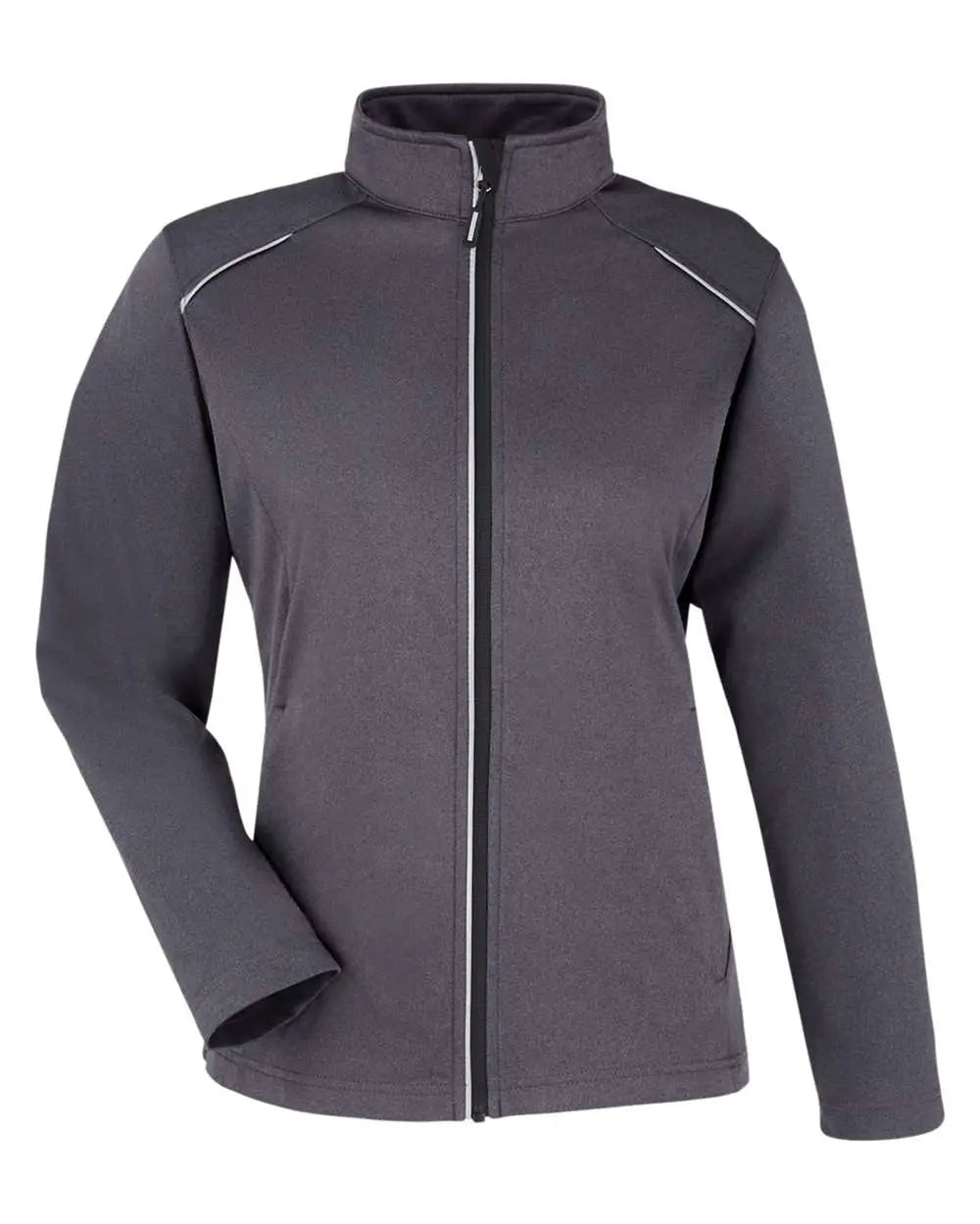 Core365 Ce708w Women’s Techno Lite Three-layer Knit Tech-shell - Carbon Heather - Ladies Xs