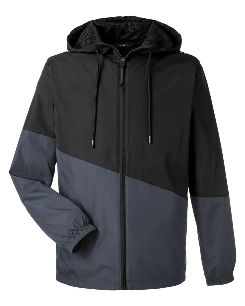 Core365 Ce710 Unisex Techno Lite Colorblock Windbreaker - Black Carbon - Black/ / Adult Xs