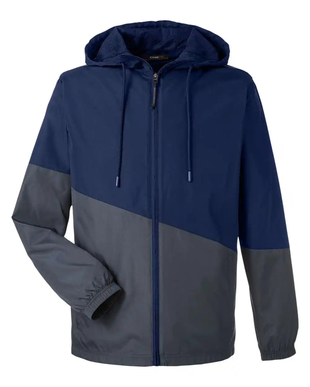 Core365 Ce710 Unisex Techno Lite Colorblock Windbreaker - Classic Navy Heather Carbon - Heather/ / Xs