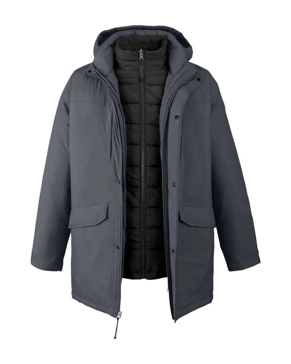 Core365 Ce725 Men’s Inspire 3-in-1 Jacket with Insulated Liner - Carbon Black - Carbon / s