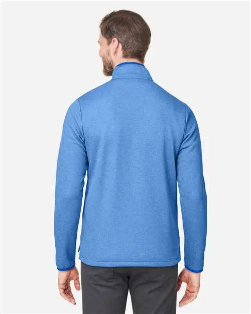 Core365 Ce73 Men’s Venture Heathered Stripe Quarter-zip Pullover - True Royal White