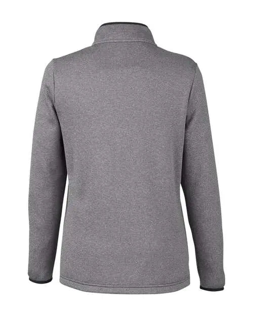 Core365 Ce73w Women’s Venture Heathered Stripe Quarter-zip Pullover - Black White