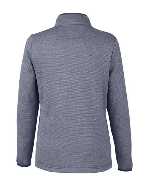 Core365 Ce73w Women’s Venture Heathered Stripe Quarter-zip Pullover - Classic Navy White