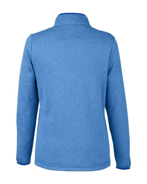 Core365 Ce73w Women’s Venture Heathered Stripe Quarter-zip Pullover - True Royal White