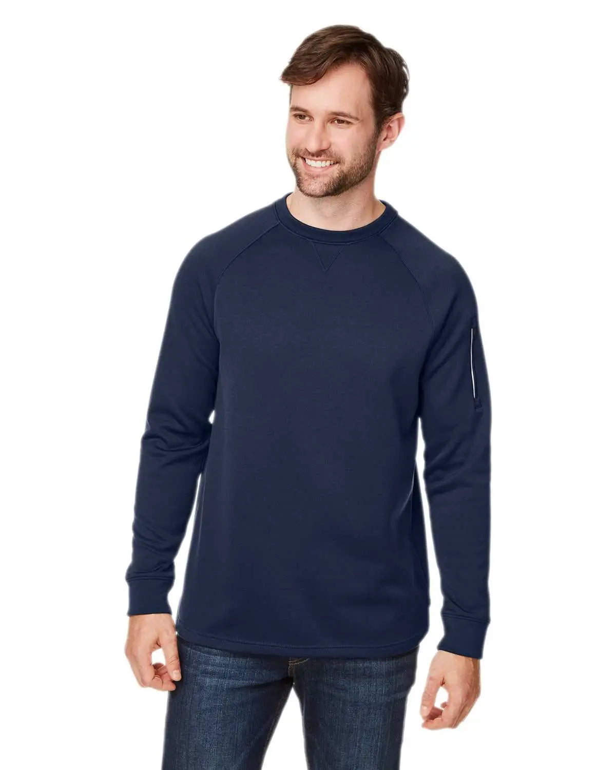 Core365 Ce800 Unisex Fusion Chromasoft Fleece Crew Pullover - Navy