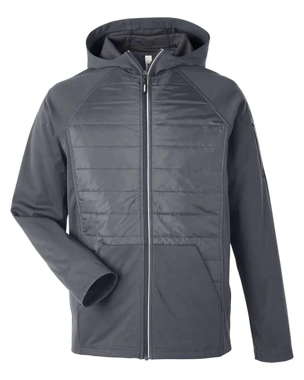 Core365 Ce808 Unisex Techno Lite Hybrid Hooded Jacket - Carbon - Adult Xs