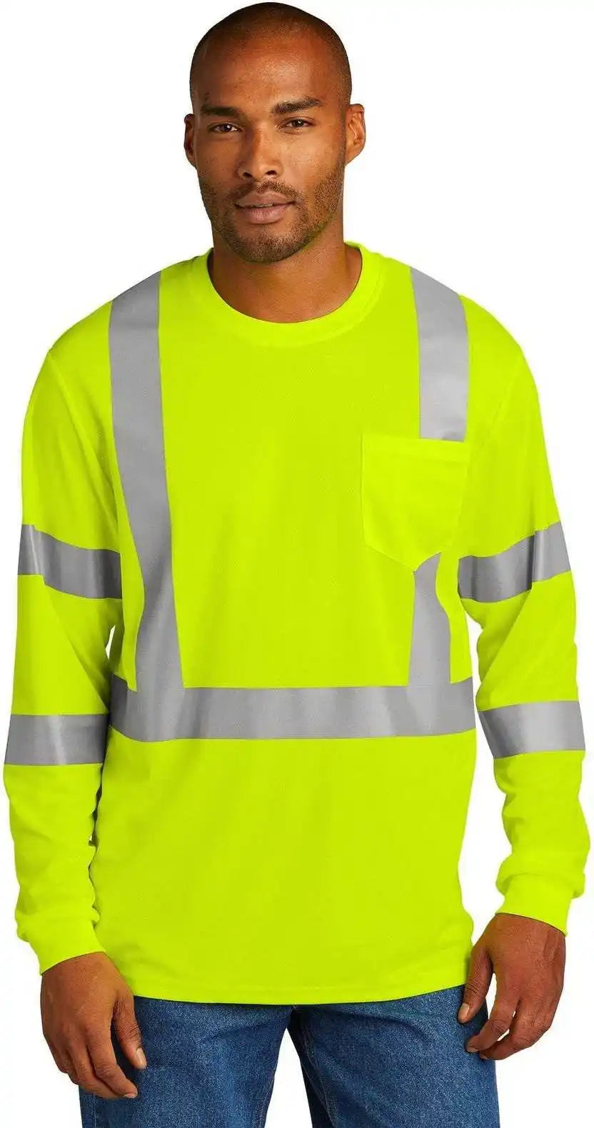 Cornerstone Cs203 Ansi 107 Class 3 Mesh Long Sleeve Tee - Safety Yellow