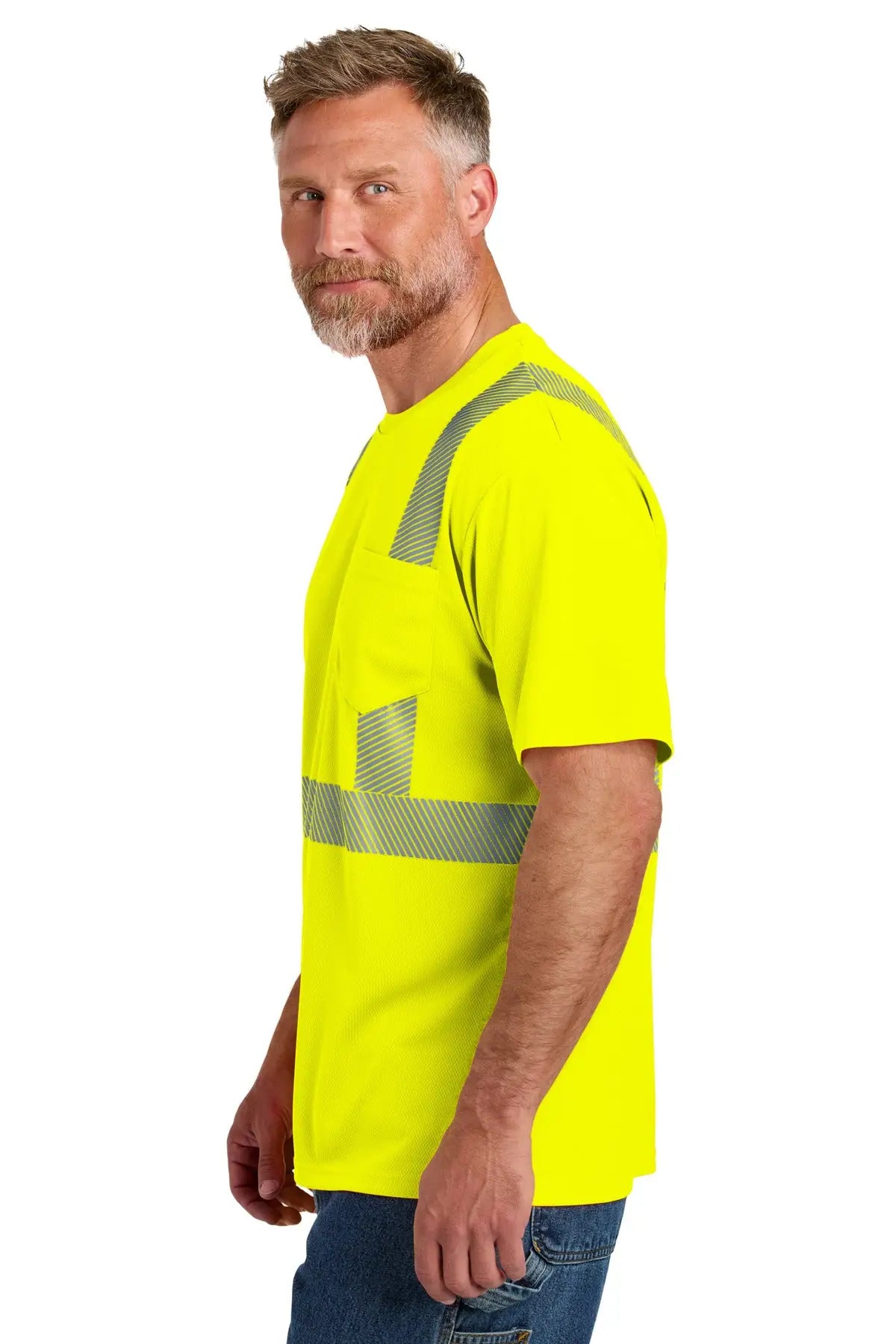 Cornerstone Cs204 Ansi 107 Class 2 Segmented Tape Tee - Safety Yellow