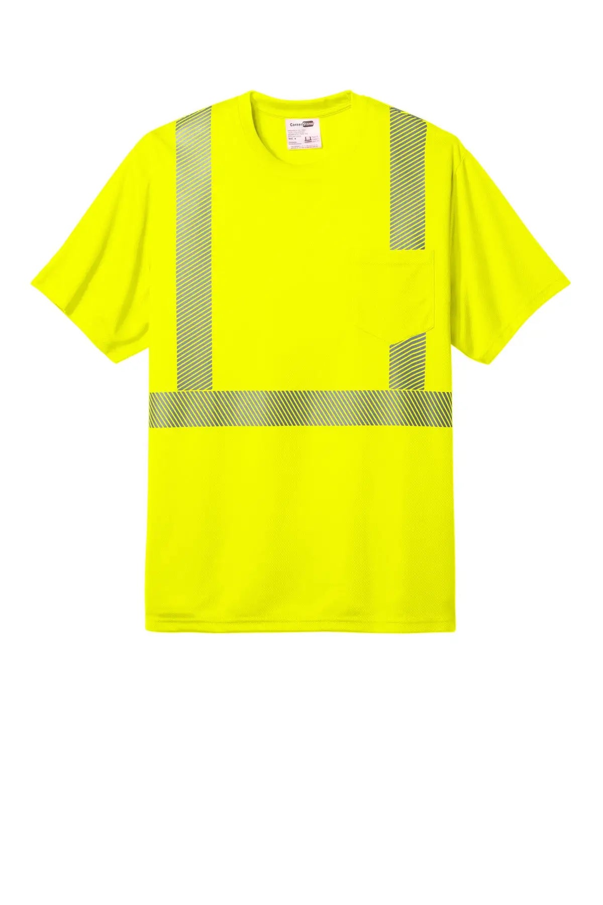 Cornerstone Cs204 Ansi 107 Class 2 Segmented Tape Tee - Safety Yellow