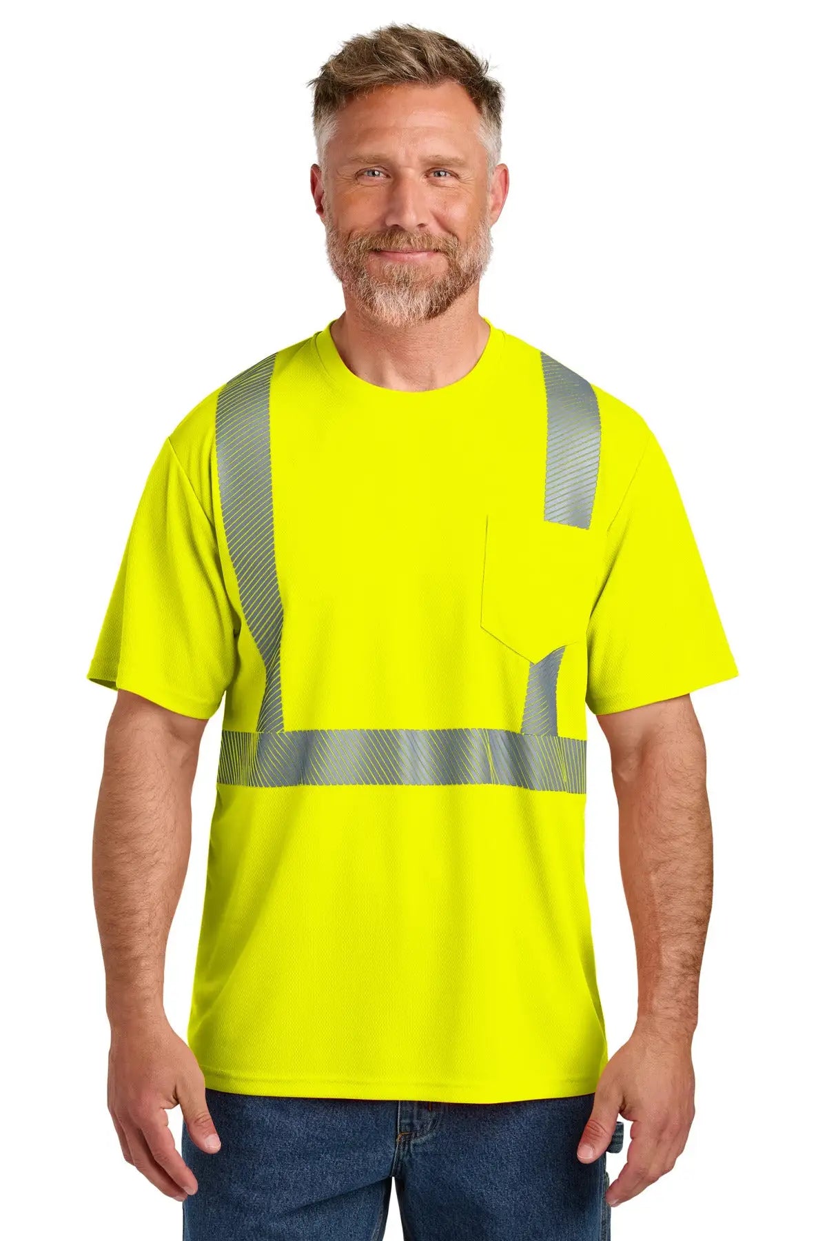 Cornerstone Cs204 Ansi 107 Class 2 Segmented Tape Tee - Safety Yellow - Adult s
