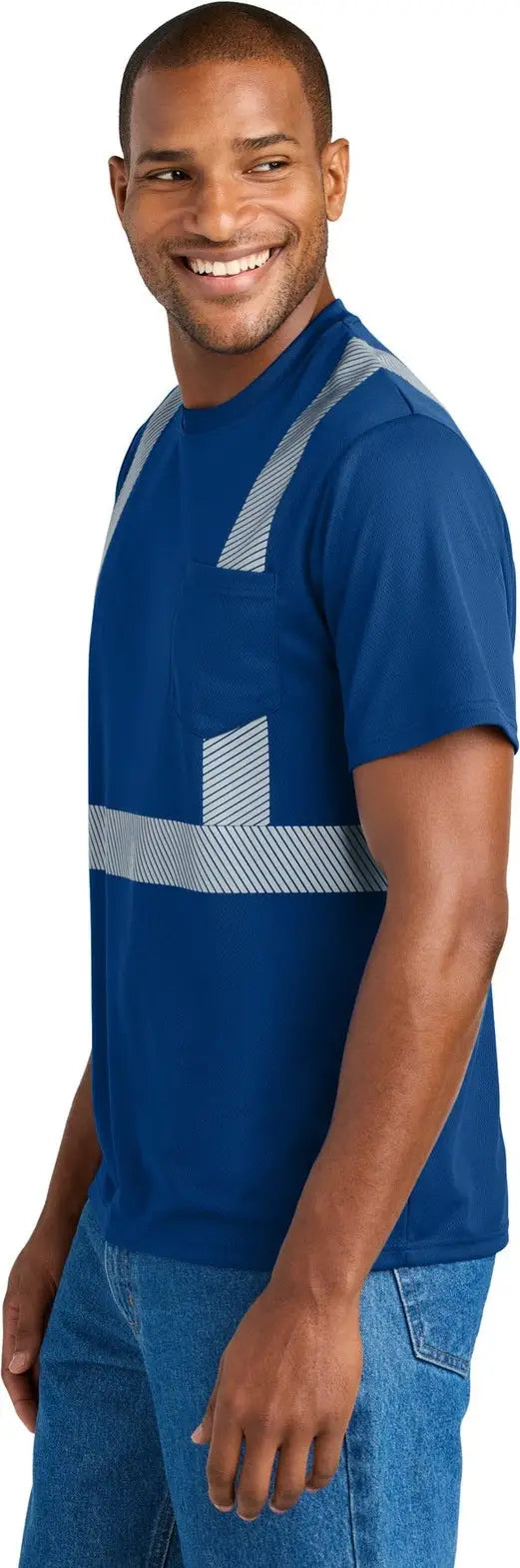 Cornerstone Cs206 Enhanced Visibility Segmented Tape Tee - Royal