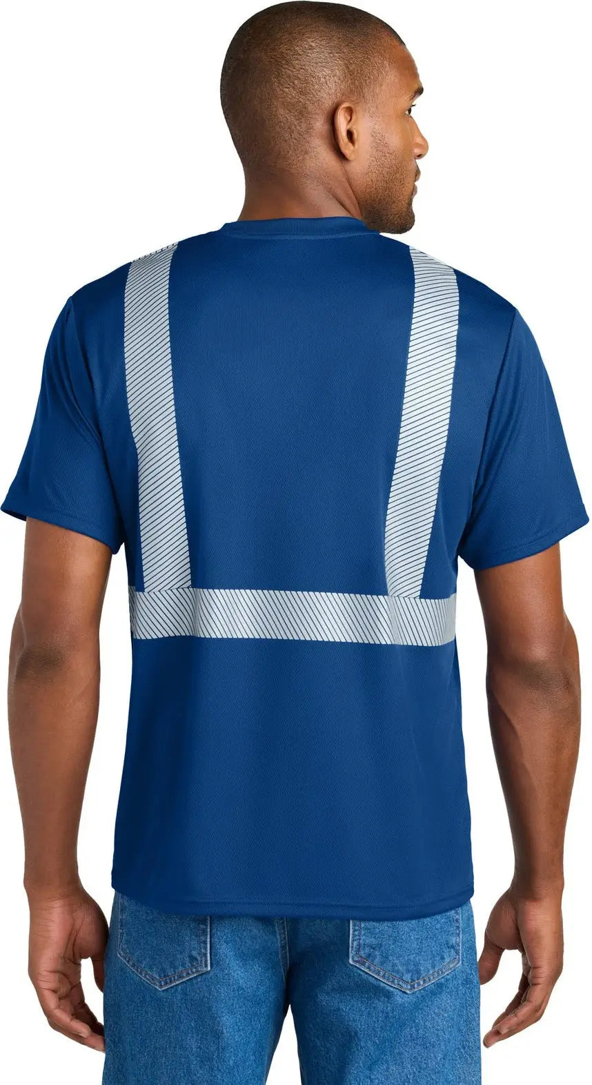 Cornerstone Cs206 Enhanced Visibility Segmented Tape Tee - Royal