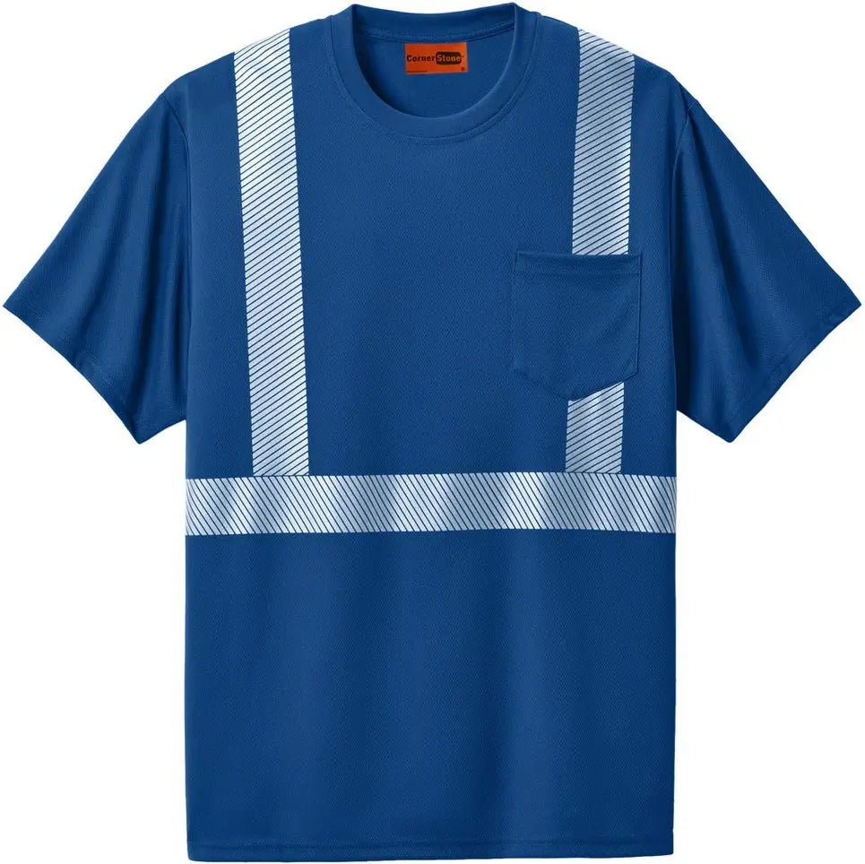 Cornerstone Cs206 Enhanced Visibility Segmented Tape Tee - Royal