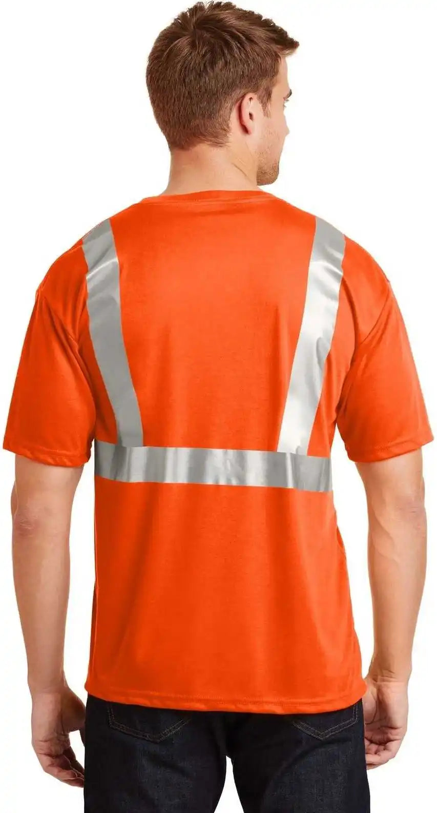 Cornerstone Cs401 Ansi 107 Class 2 Safety T-shirt - Orange Reflective