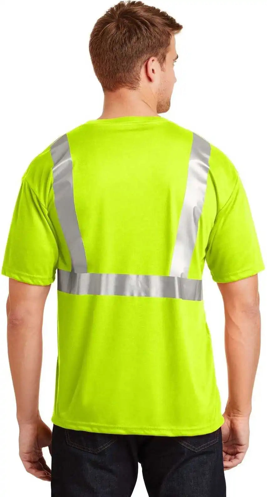 Cornerstone Cs401 Ansi 107 Class 2 Safety T-shirt - Yellow Reflective