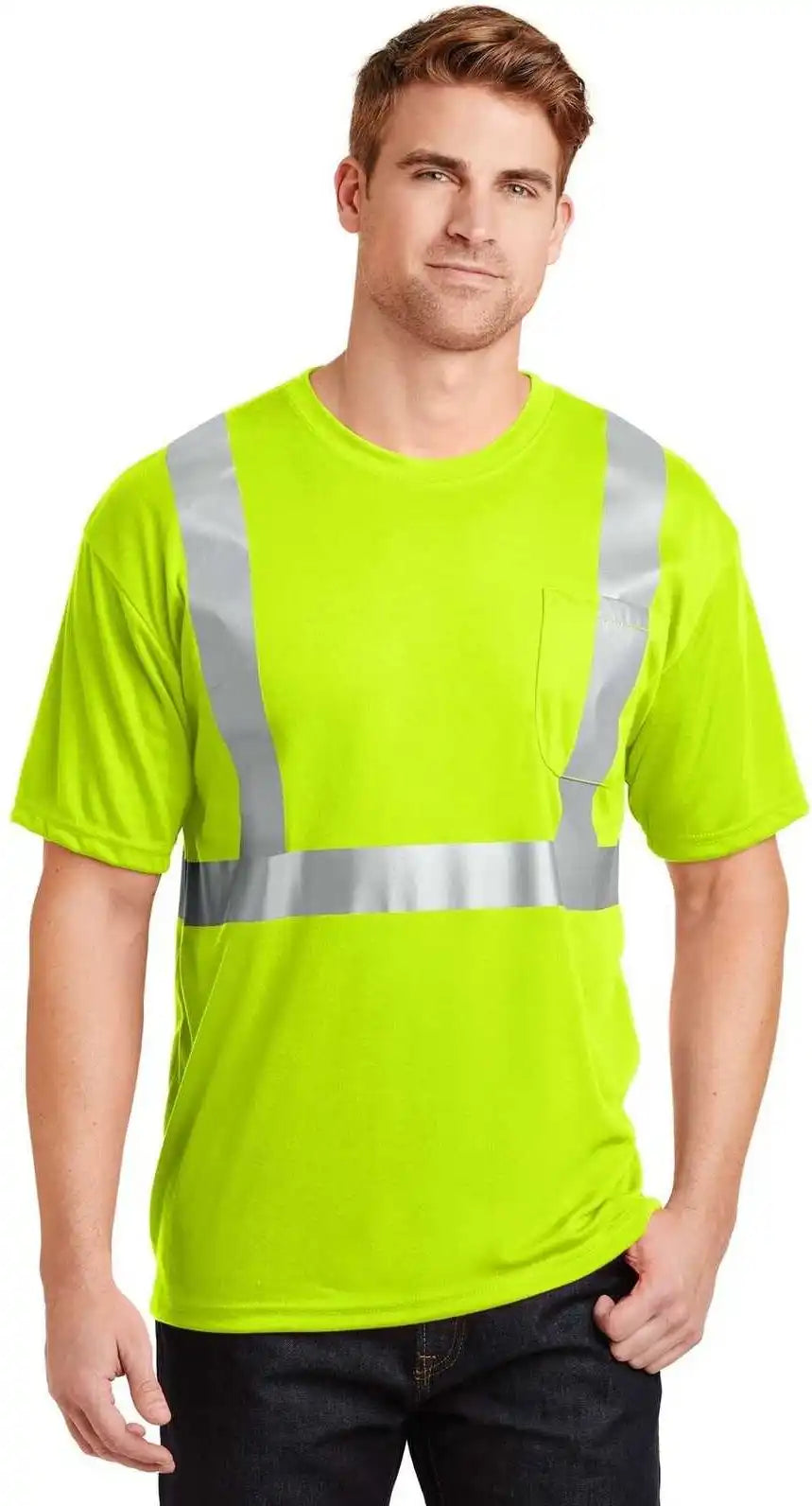 Cornerstone Cs401 Ansi 107 Class 2 Safety T-shirt - Yellow Reflective