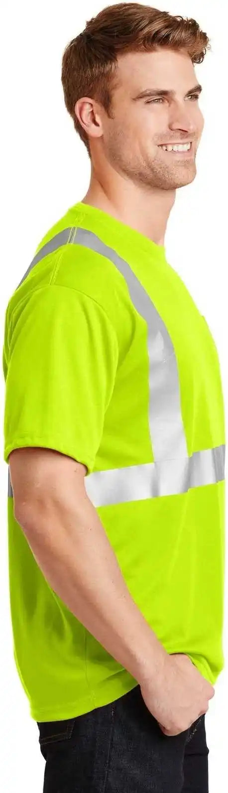 Cornerstone Cs401 Ansi 107 Class 2 Safety T-shirt - Yellow Reflective
