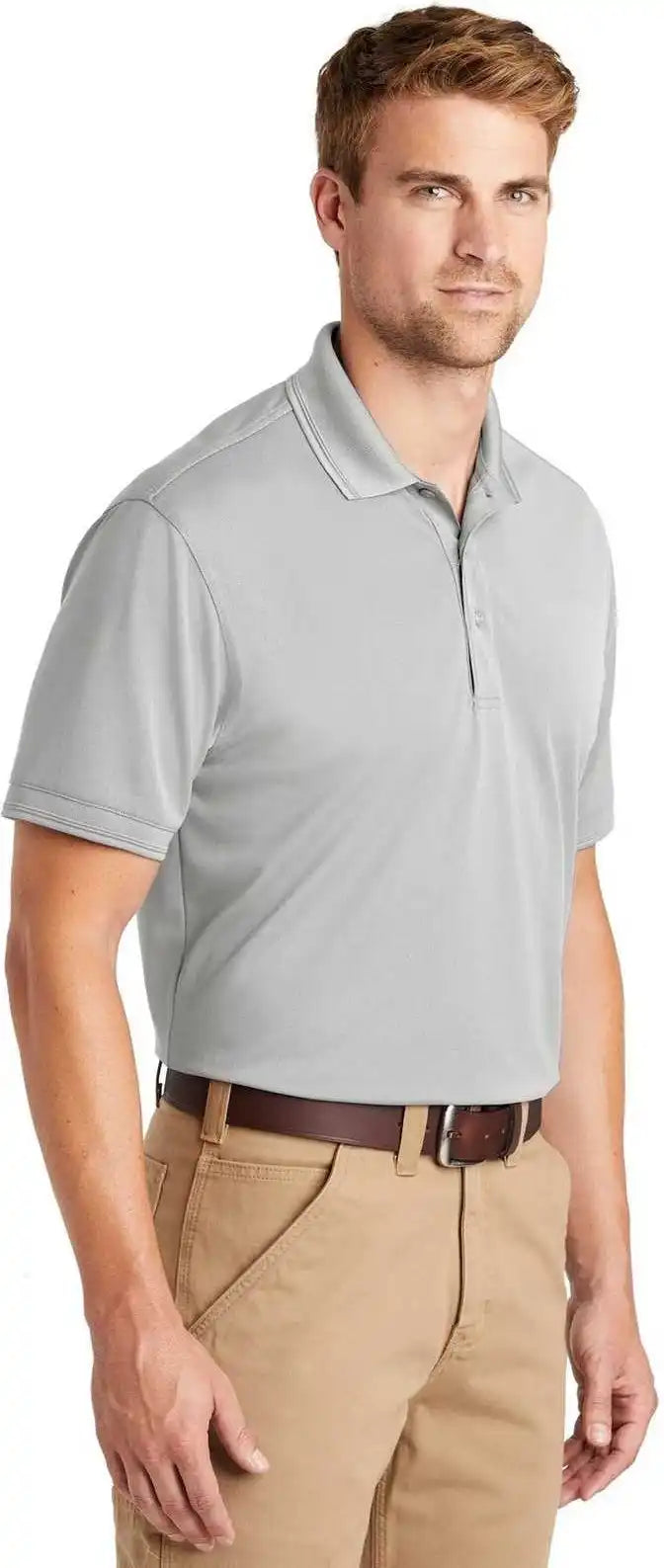 Cornerstone Cs4020 Industrial Snag Proof Pique Polo Light Gray