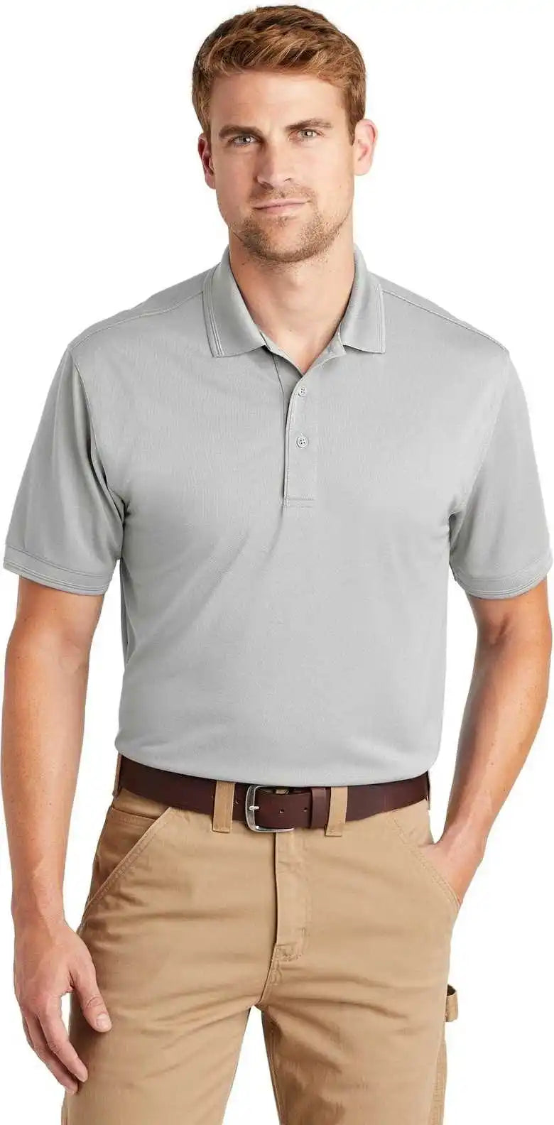 Cornerstone Cs4020 Industrial Snag Proof Pique Polo Light Gray