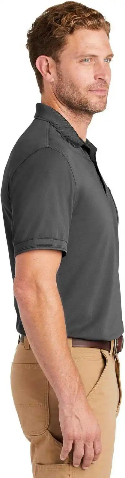Cornerstone Cs4020p Industrial Snag-proof Pique Pocket Polo - Charcoal