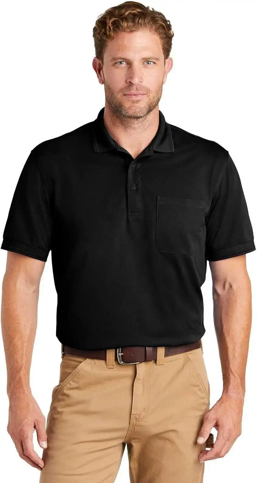 Cornerstone Cs4020p Industrial Snag-proof Pique Pocket Polo - Black
