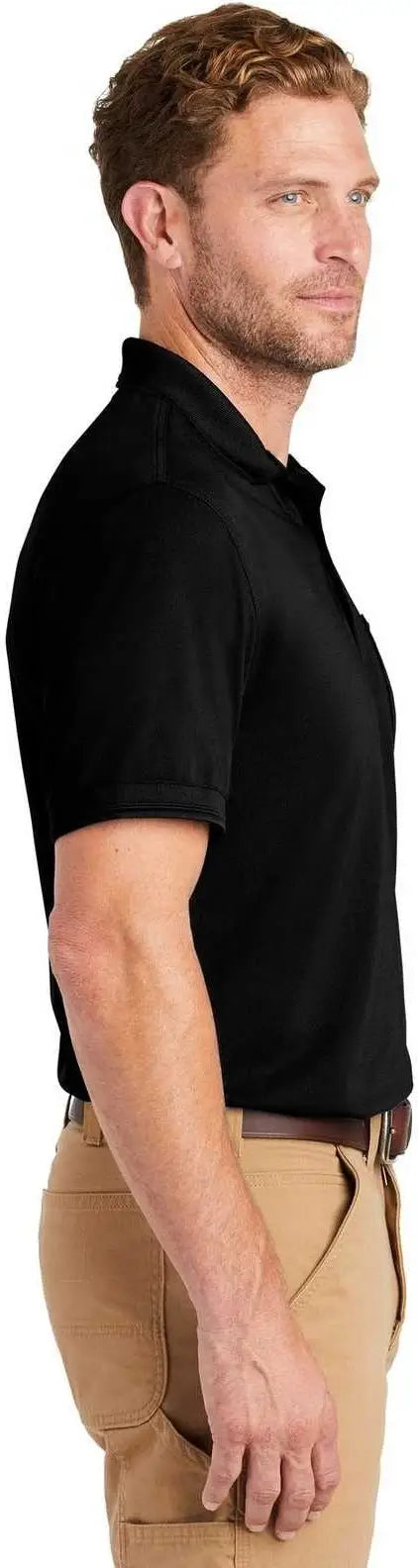 Cornerstone Cs4020p Industrial Snag-proof Pique Pocket Polo - Black