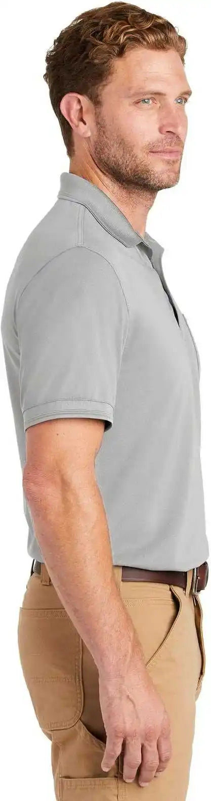 Cornerstone Cs4020p Industrial Snag Proof Pique Pocket Polo Light Gray