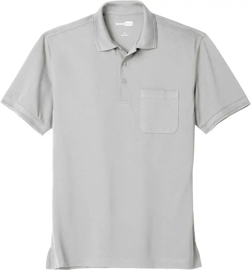 Cornerstone Cs4020p Industrial Snag Proof Pique Pocket Polo Light Gray