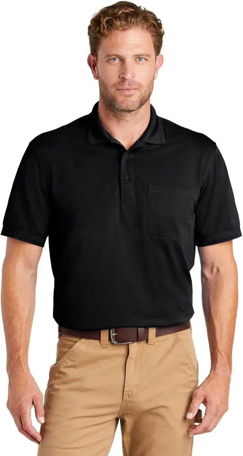 Cornerstone Cs4020p Industrial Snag Proof Pique Pocket Polo Navy Blue
