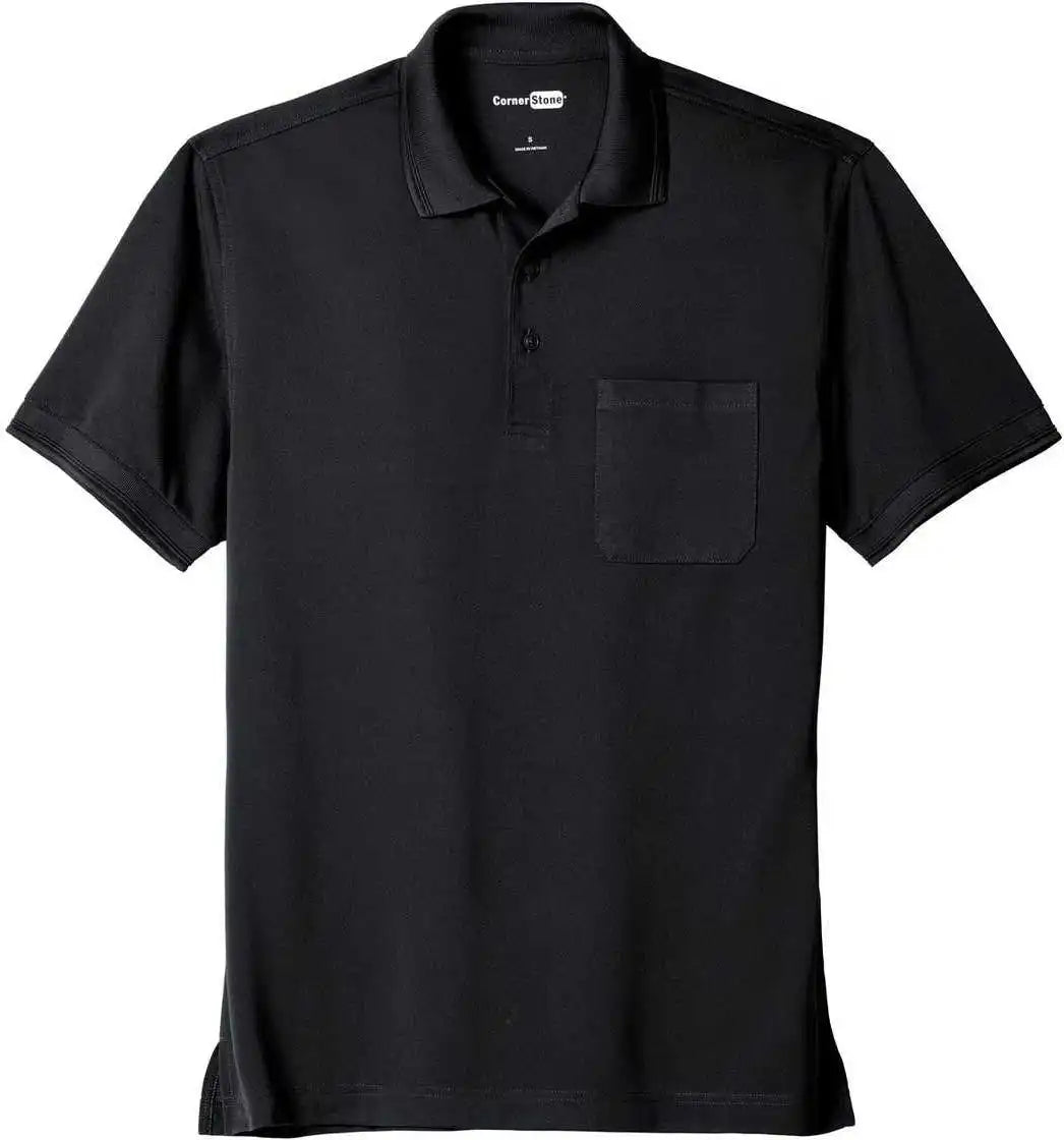 Cornerstone Cs4020p Industrial Snag Proof Pique Pocket Polo Navy Blue