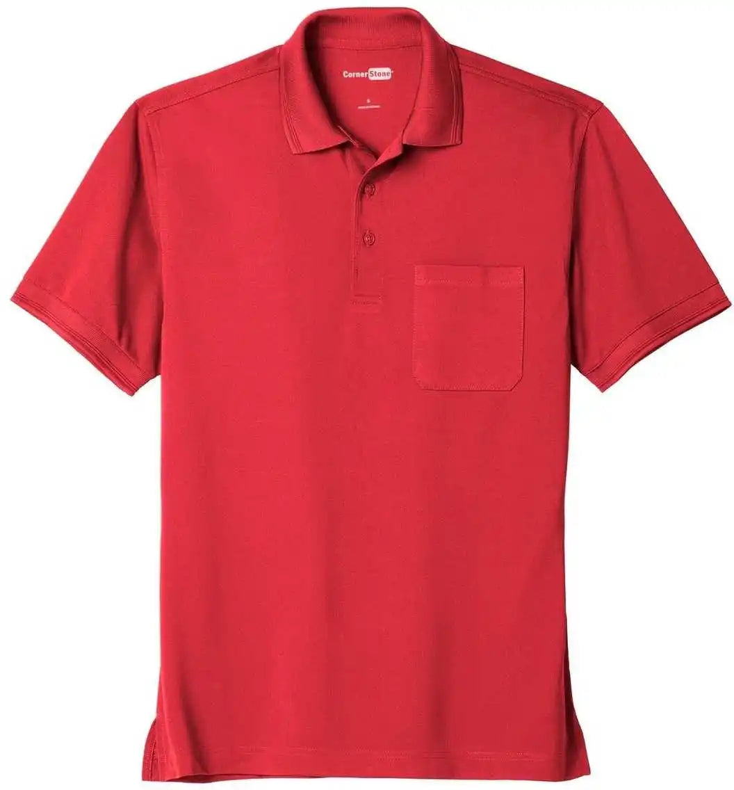 Cornerstone Cs4020p Industrial Snag-proof Pique Pocket Polo - Red