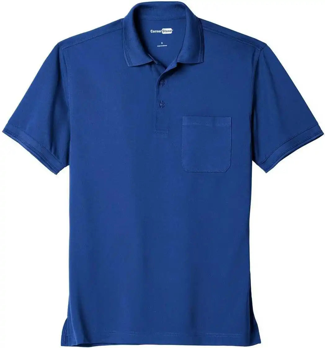Cornerstone Cs4020p Industrial Snag Proof Pique Pocket Polo Royal