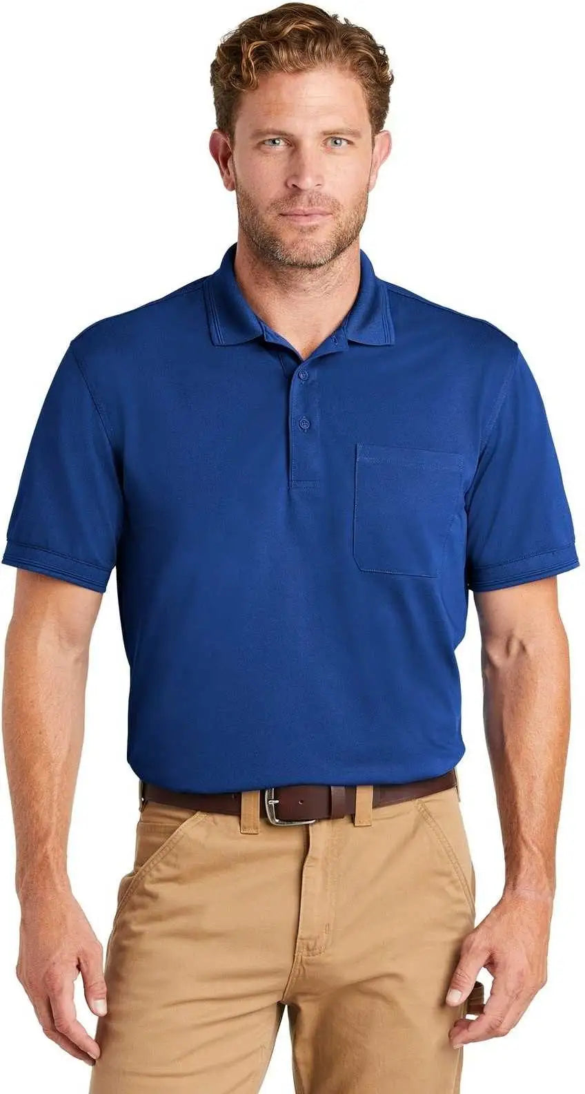 Cornerstone Cs4020p Industrial Snag-proof Pique Pocket Polo - Royal