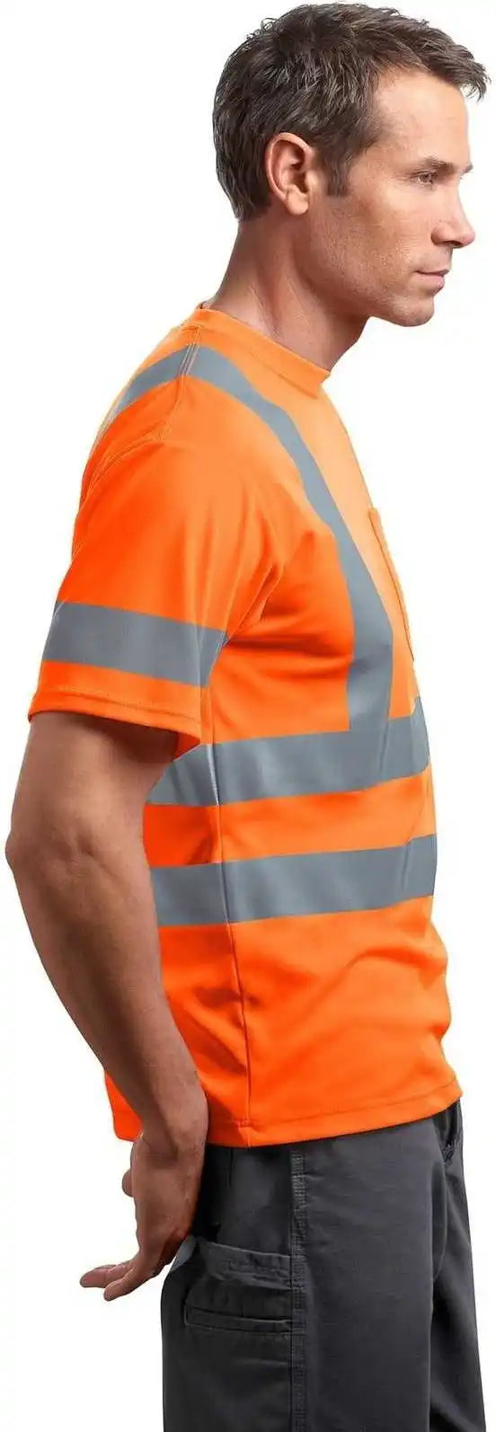 Cornerstone Cs408 Ansi 107 Class 3 Short Sleeve Snag-resistant Reflective T-shirt - Safety Orange