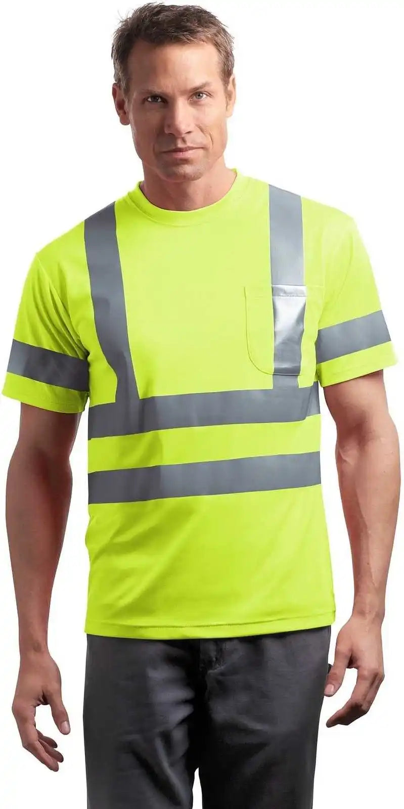 Cornerstone Cs408 Ansi 107 Class 3 Short Sleeve Snag-resistant Reflective T-shirt - Safety Yellow
