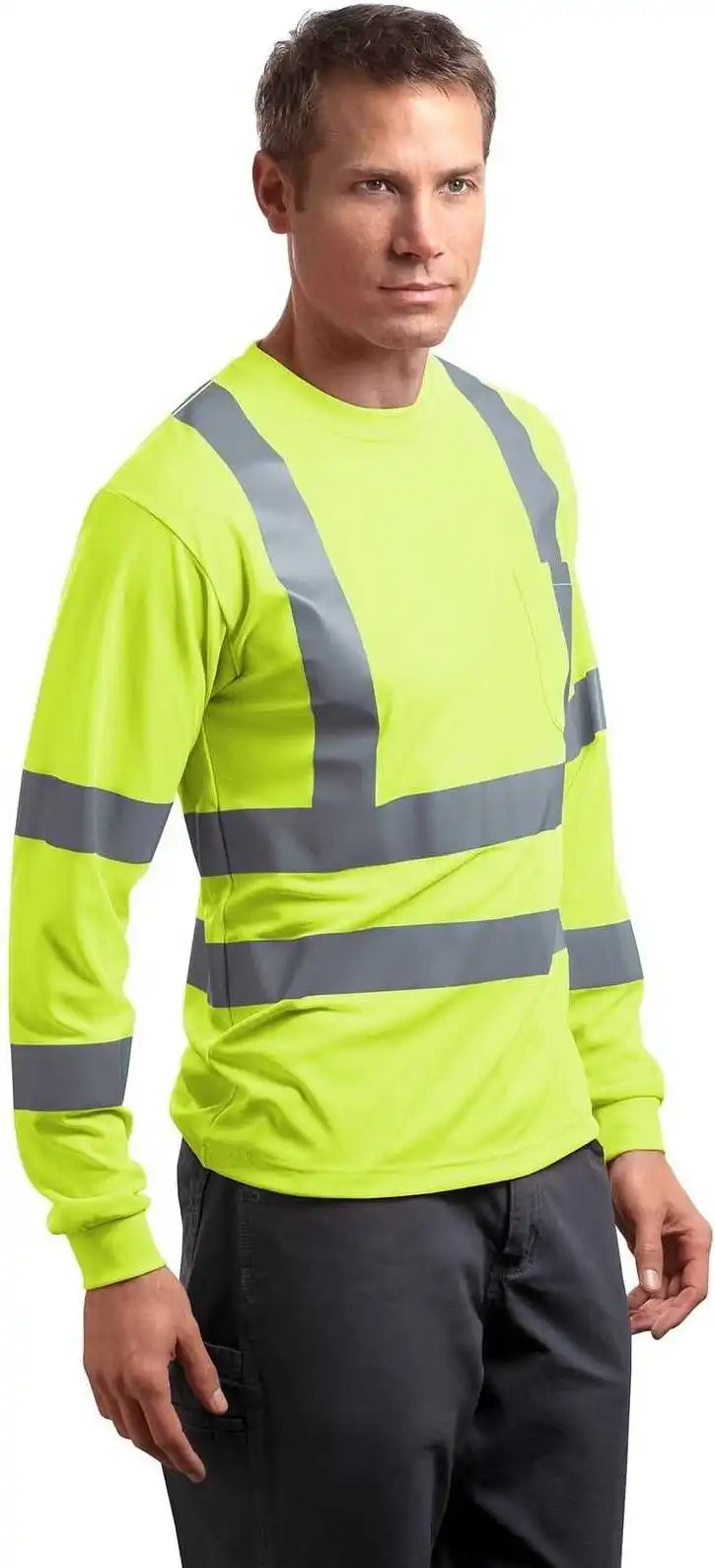 Cornerstone Cs409 Ansi 107 Class 3 Long Sleeve Snag Resistant Reflective t Shirt Safety Yellow