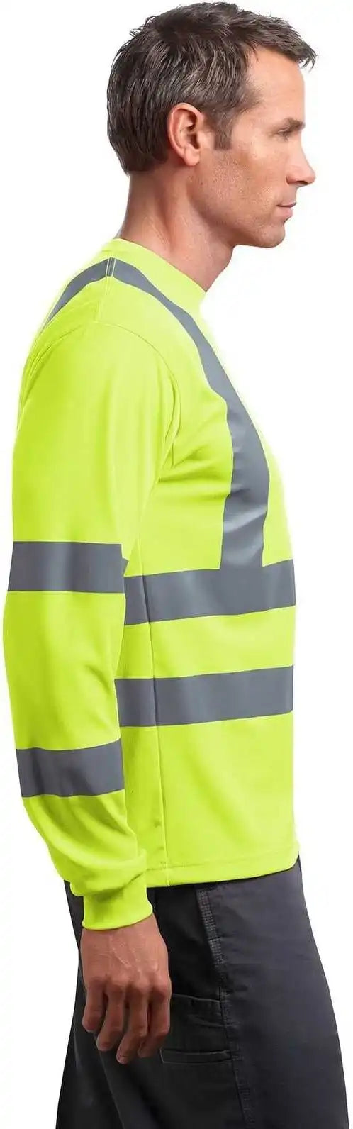 Cornerstone Cs409 Ansi 107 Class 3 Long Sleeve Snag Resistant Reflective t Shirt Safety Yellow
