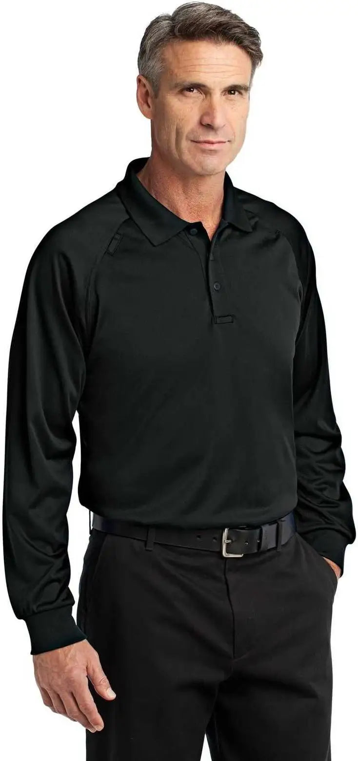 Cornerstone Cs410ls Select Long Sleeve Snag-proof Tactical Polo - Black