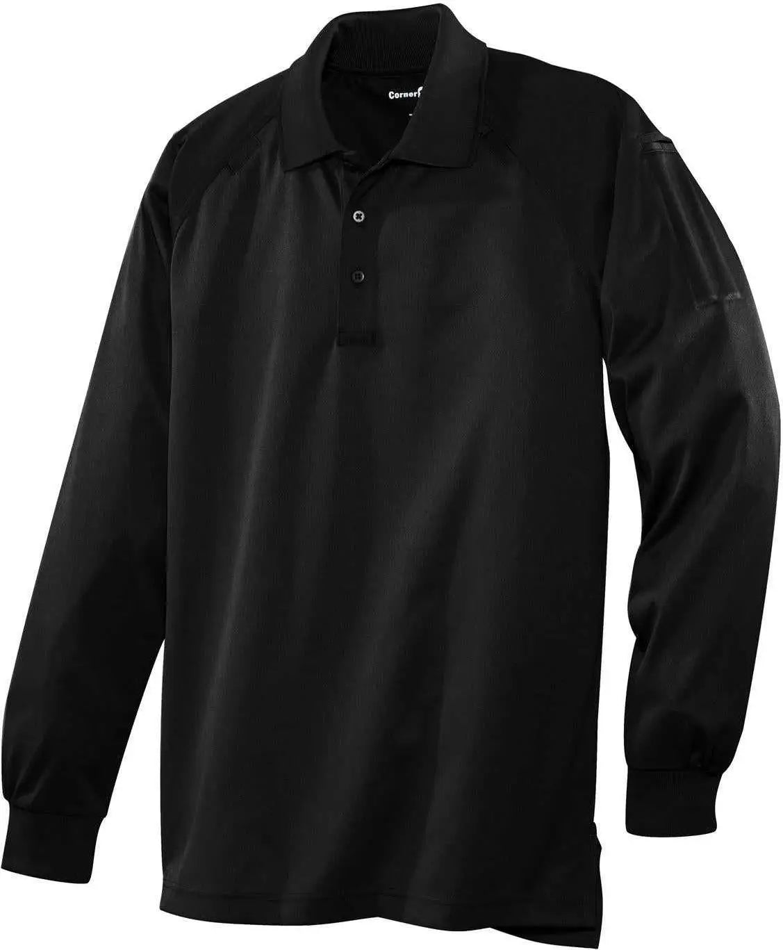 Cornerstone Cs410ls Select Long Sleeve Snag-proof Tactical Polo - Black