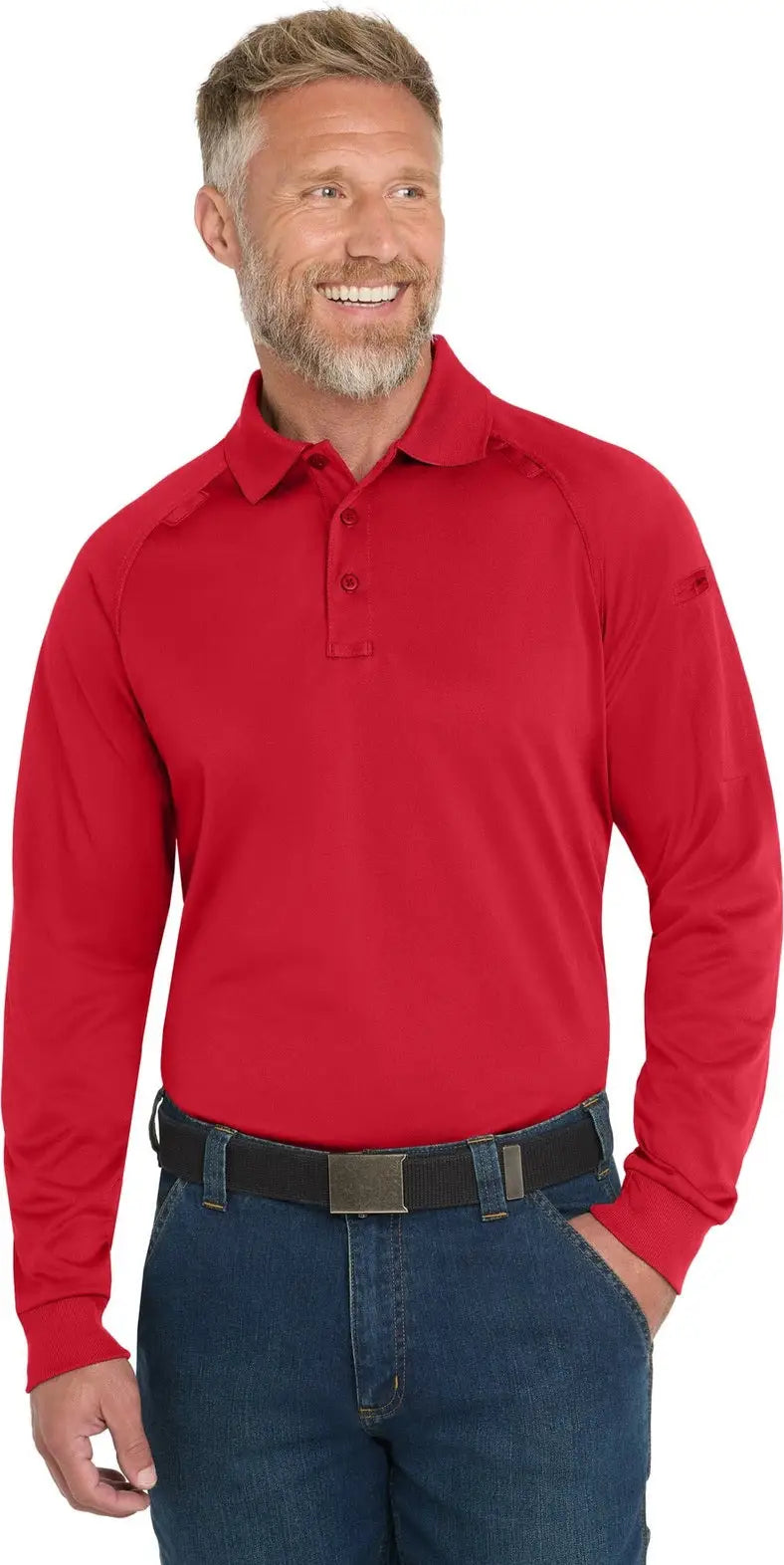 Cornerstone Cs410ls Select Long Sleeve Snag-proof Tactical Polo - Red - Adult Xs