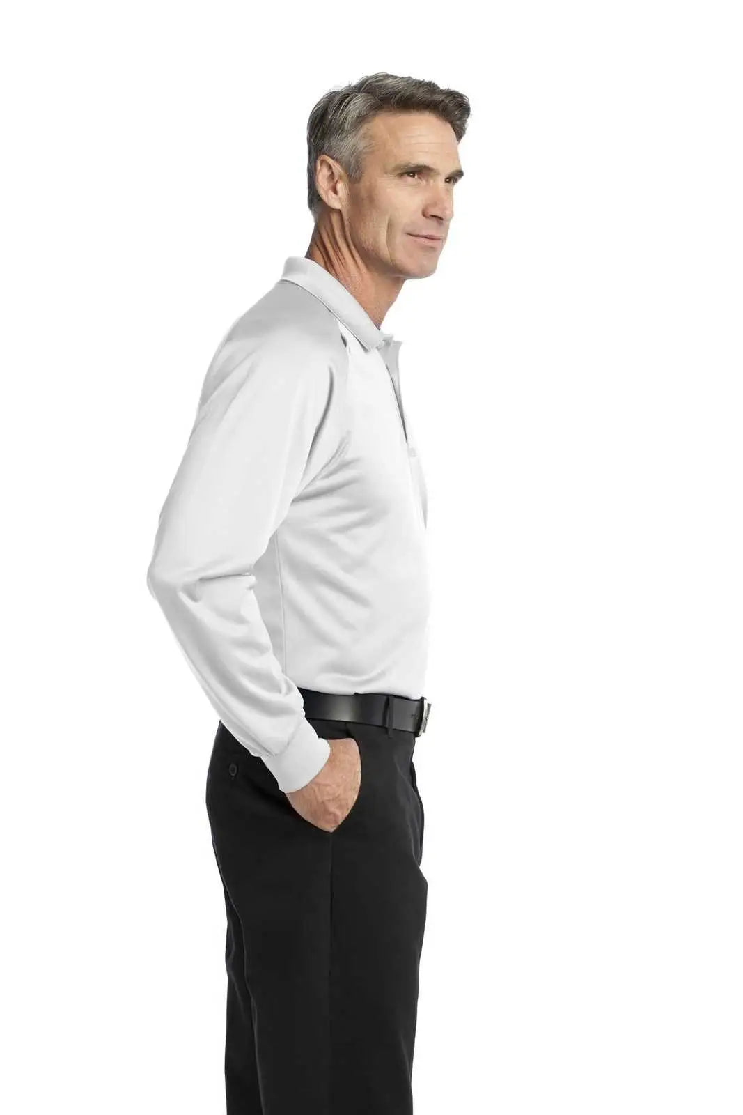 Cornerstone Cs410ls Select Long Sleeve Snag-proof Tactical Polo - White