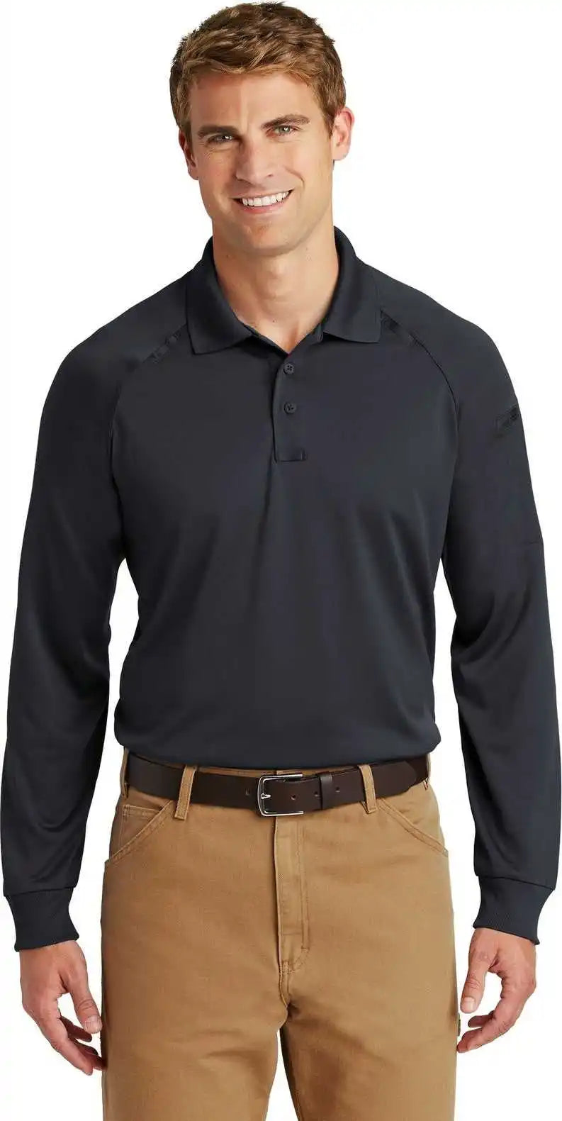 Cornerstone Cs410ls Select Long Sleeve Snagproof Tactical Polo - Charcoal