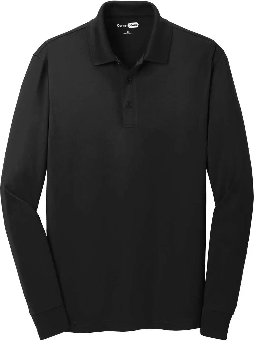 Cornerstone Cs412ls Select Snag Proof Long Sleeve Polo Black